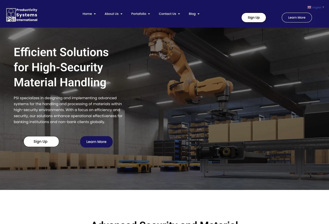 PSI website designed by GoMind